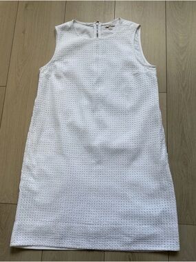 GAP White Sleeveless Eyelet Shift Dress